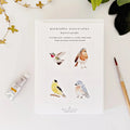 BIRDS PAINTABLE WATERCOLOR NOTECARD SET