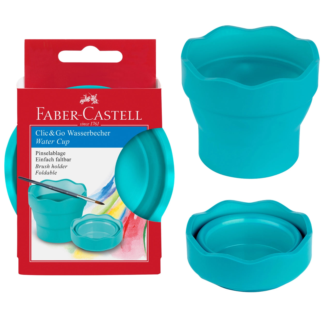 CLIC & GO COLLAPSIBLE WATER CUP (TEAL)