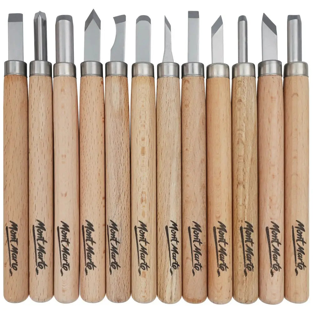 WOOD CARVING SET (12 PIECES)