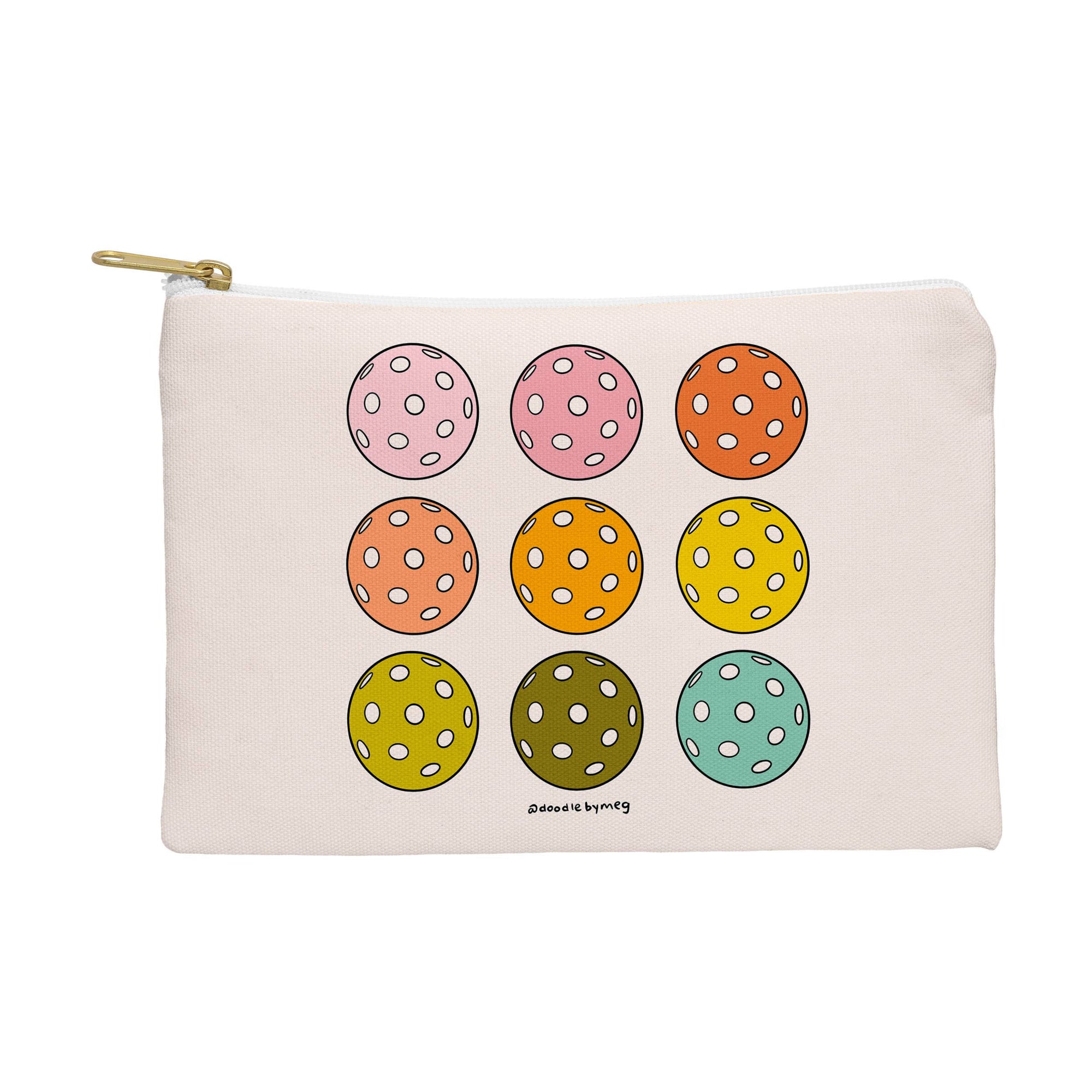 DOODLE BY MEG RAINBOW PICKLEBALLS POUCH