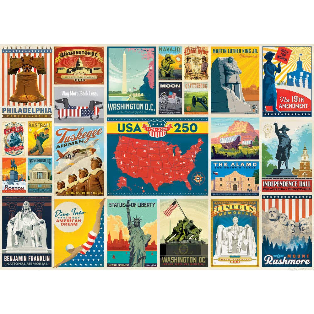 USA 250TH ANNIVERSARY VINTAGE POSTERS (1000 PIECE PUZZLE)