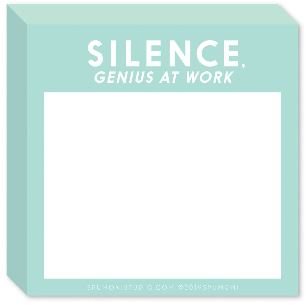 SILENCE, GENIUS AT WORK MEMO STICKY PAD