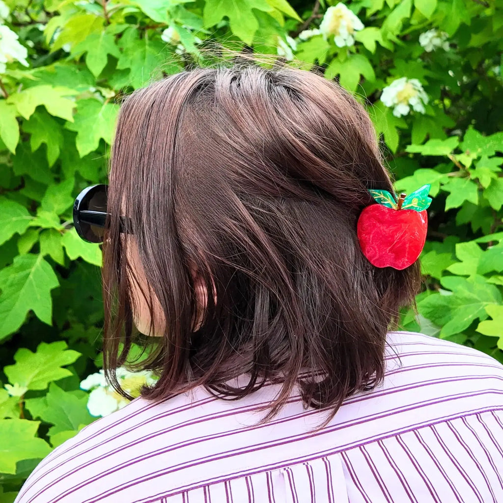 HAND-PAINTED MINI APPLE CLAW HAIR CLIP