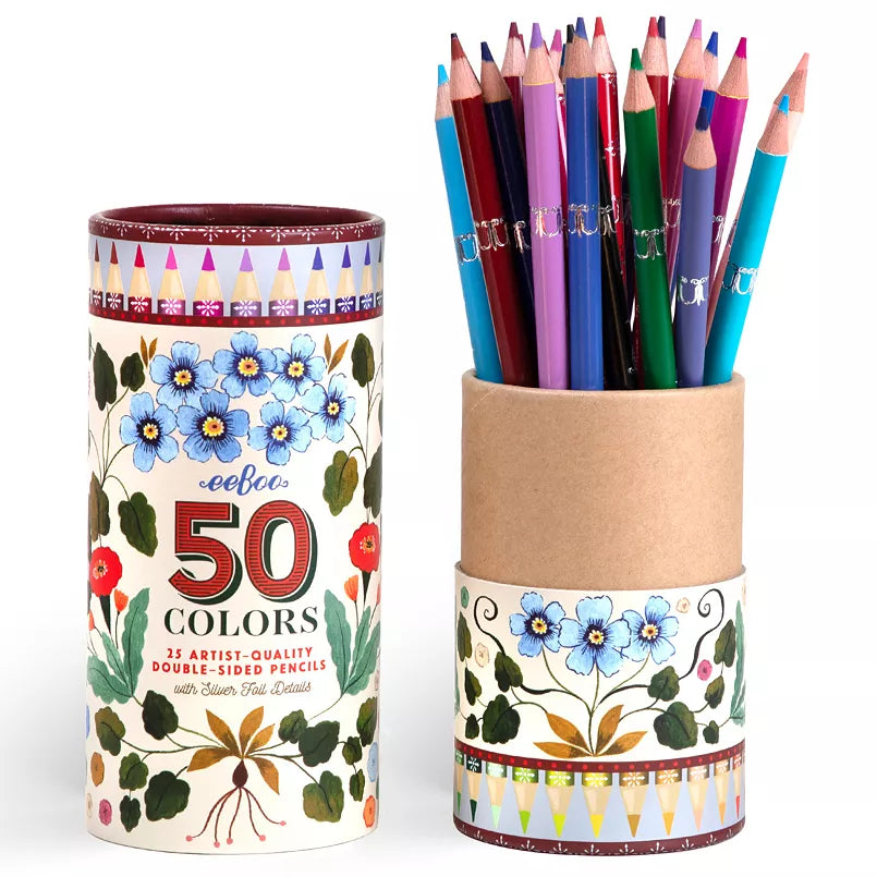 FLORA'S 25 DOUBLE-SIDED COLORED PENCILS