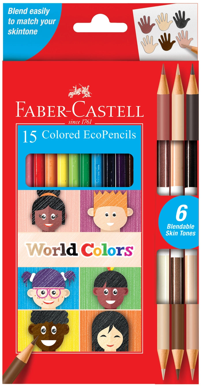WORLD COLORS, 15 COLORED PENCILS