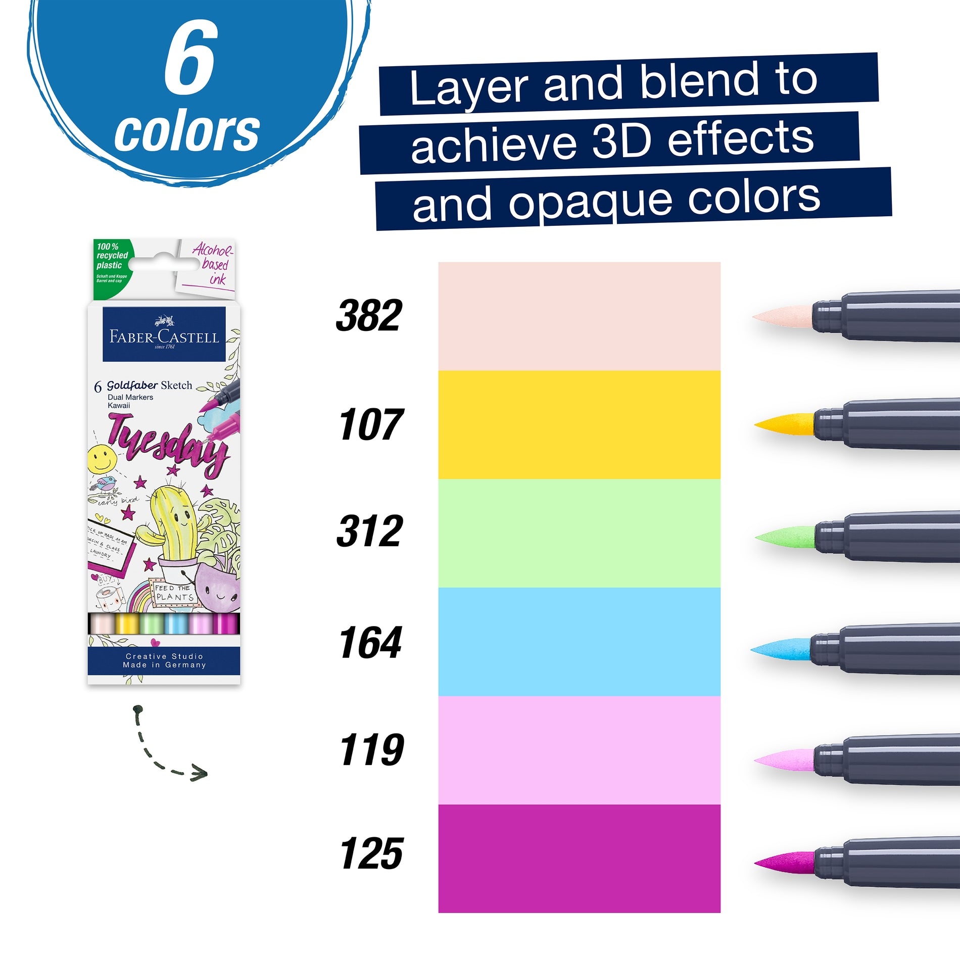 KAWAII GOLDFABER SKETCH MARKERS