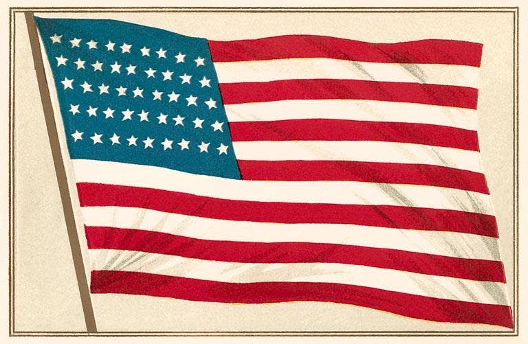 AMERICAN FLAG POSTCARD