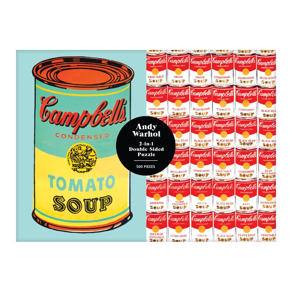 ANDY WARHOL SOUP CAN TWO-SIDED 500 PIECE PUZZLE