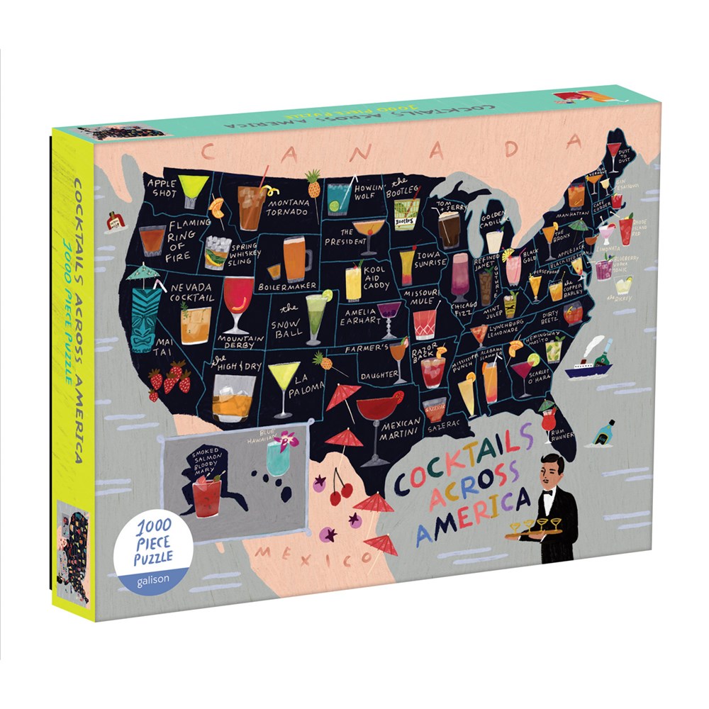 COCKTAIL MAP OF THE USA 1000 PC PUZZLE