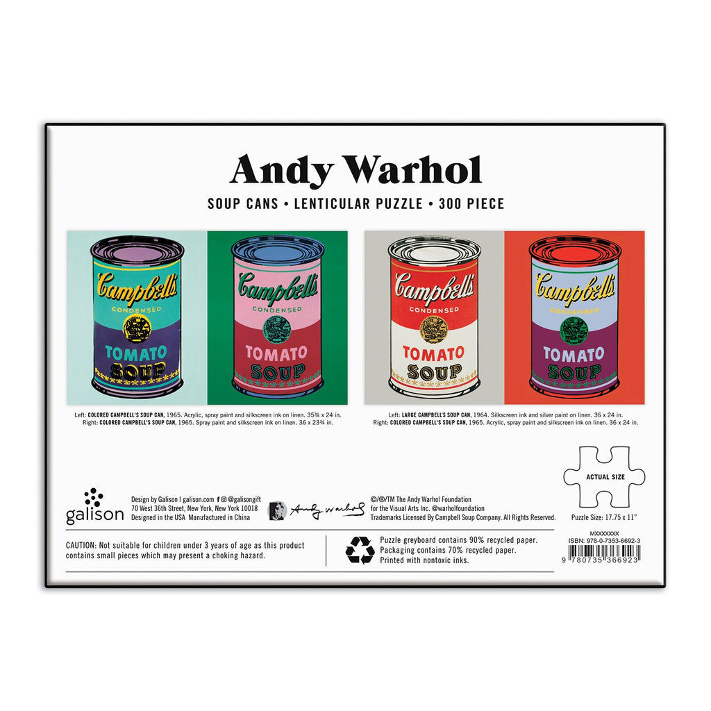 ANDY WARHOL SOUP CANS LENTICULAR PUZZLE (300 PIECES)