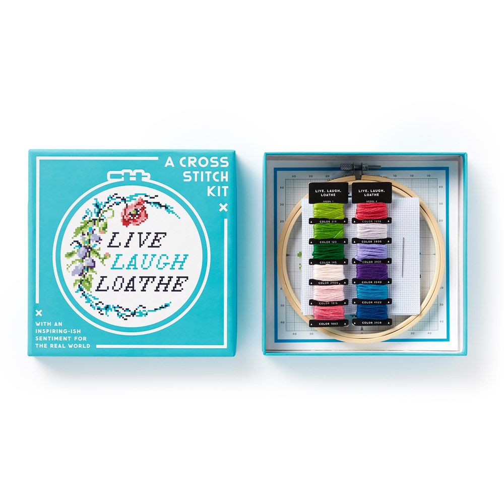 LIVE, LAUGH, LOATHE CROSS STITCH KIT