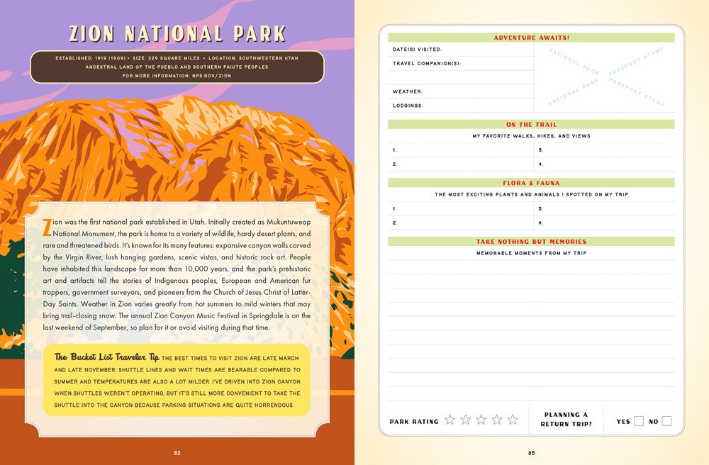 THE NATIONAL PARKS BUCKET LIST