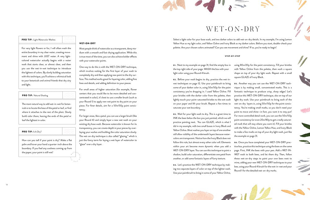 WATERCOLOR WORKBOOK 2: FLOWERS, FEATHERS, & ANIMAL FRIENDS