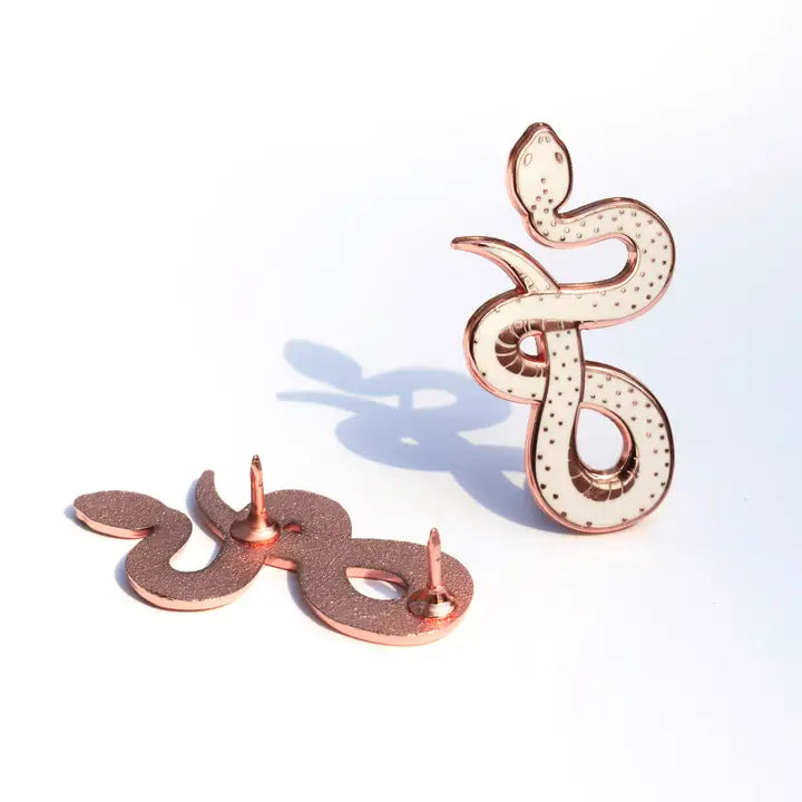 WHITE SNAKE ENAMEL PIN