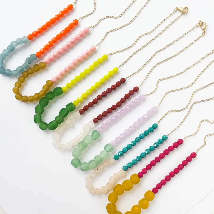 RECYCLED AFRICAN GLASS AND MIXED BEAD NECKLACE