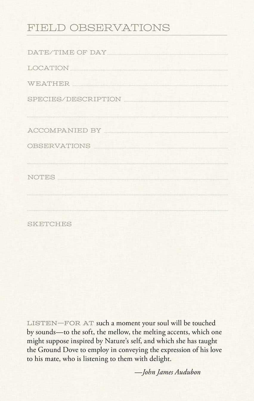 JOHN JAMES AUDUBON BIRDER'S JOURNAL