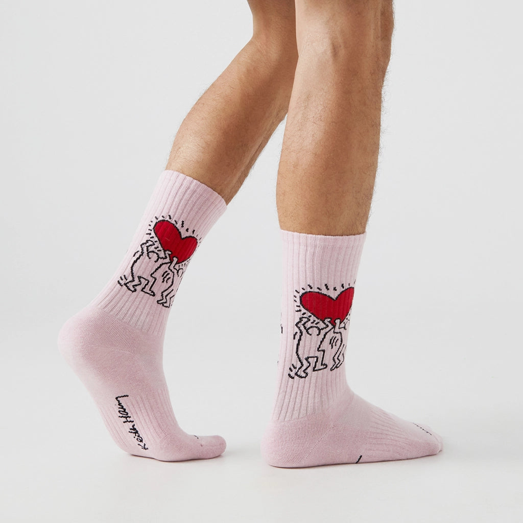 KEITH HARING HEART ATHLETIC SOCKS