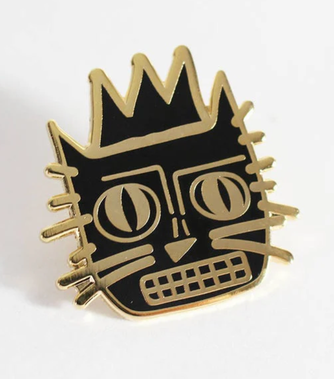 BASQUICAT CAT ARTIST ENAMEL PIN
