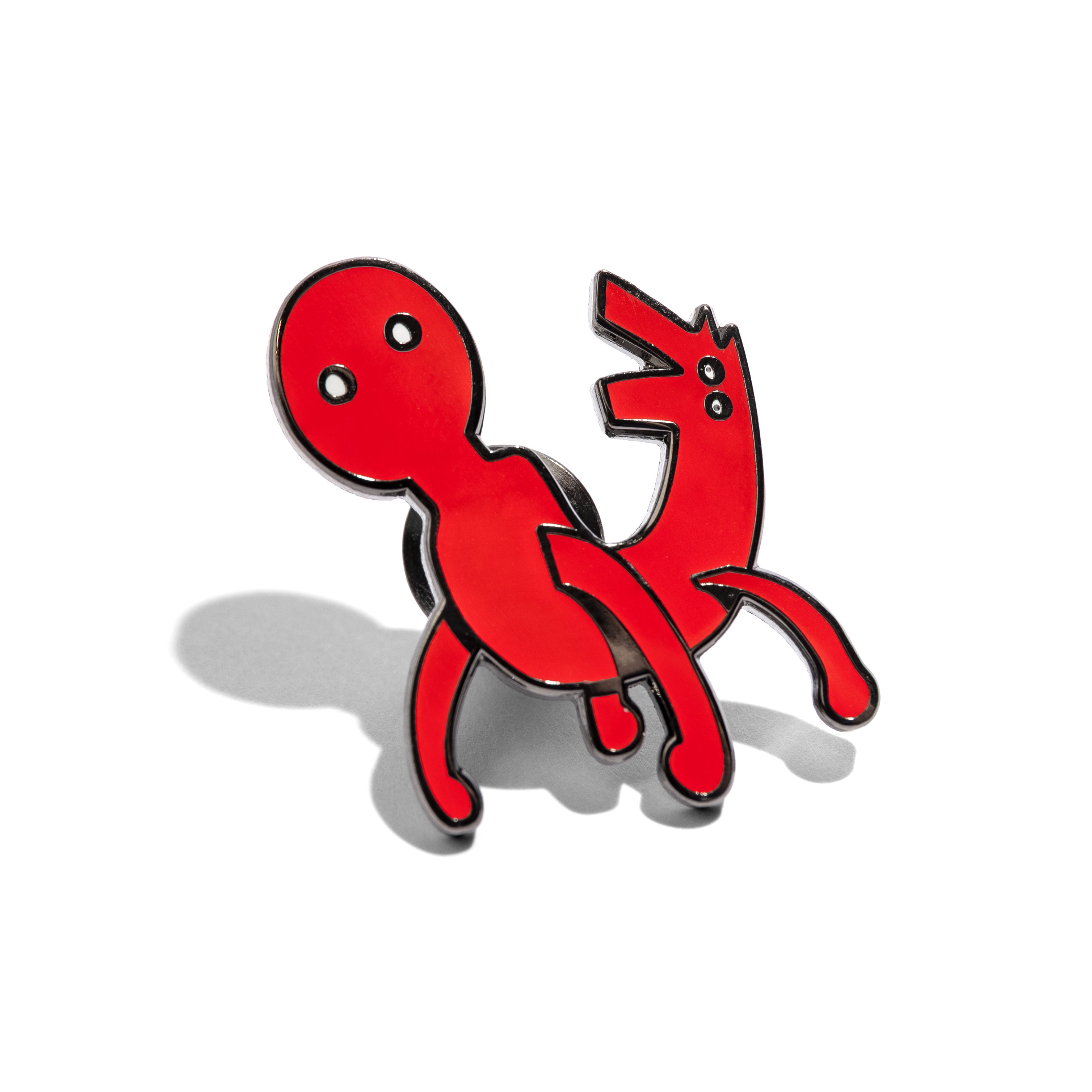 TWO-HEADED FIGURE ENAMEL PIN