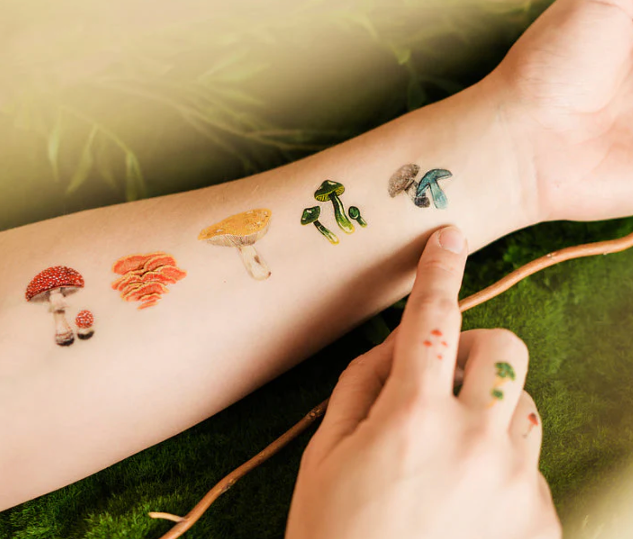 COLORFUL MUSHROOMS SHEET TATTOO