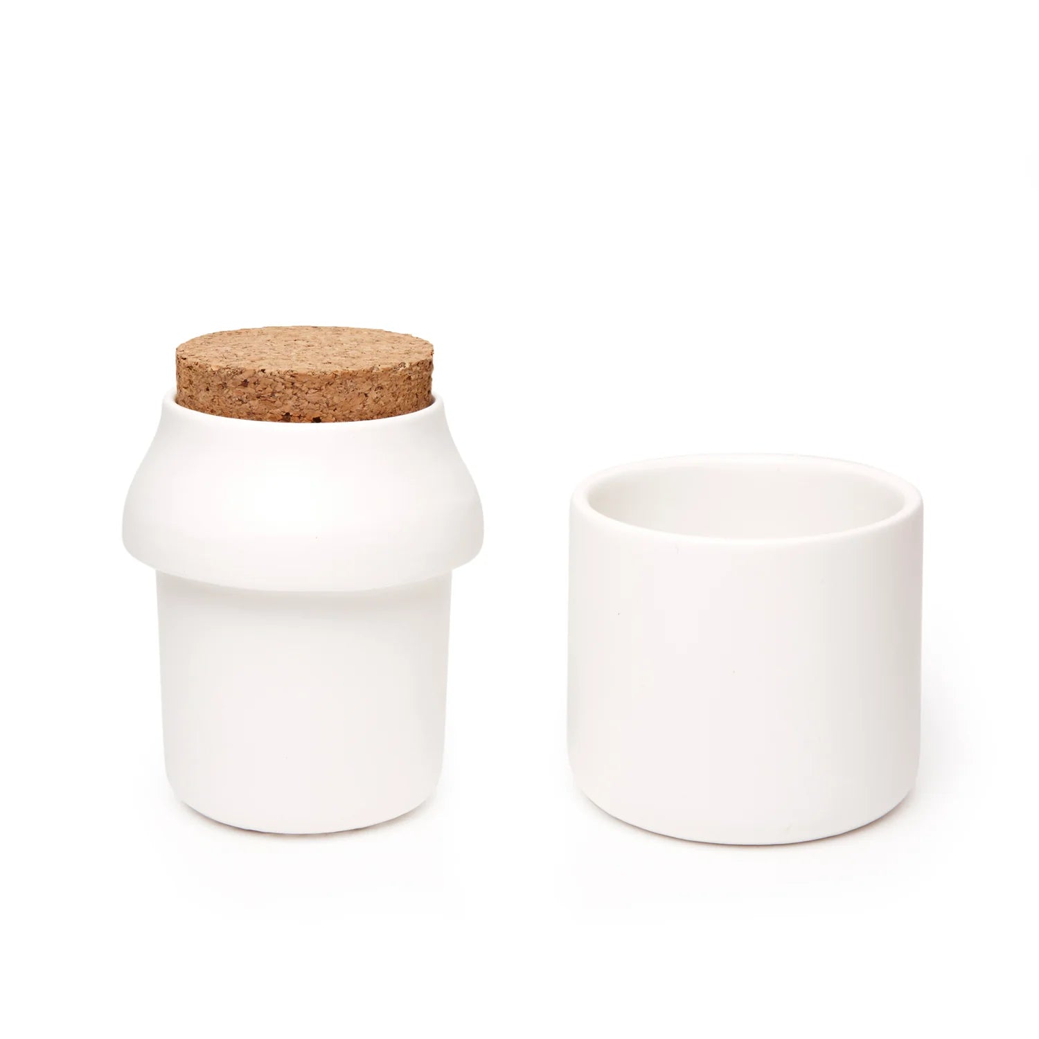 HERB GRINDER + LARGE WHITE JAR