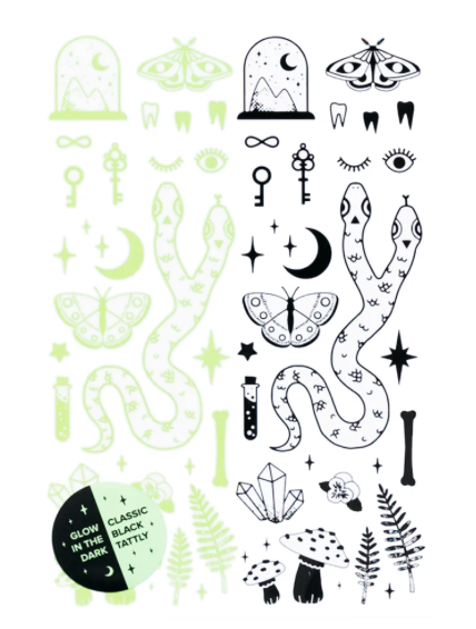 CURIOSITIES TATTOOS SHEET (GLOW IN THE DARK)