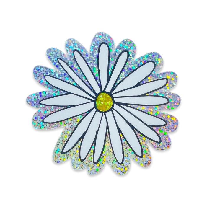 GLITTER DAISY STICKER