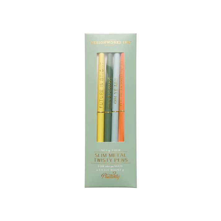 TWISTY SLIM METAL PEN SET OF 4