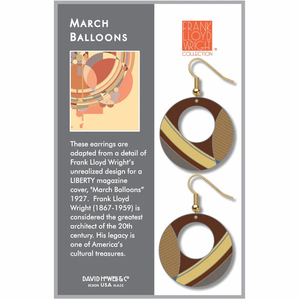 FRANK LLOYD WRIGHT MARCH BALLOONS II EARRINGS