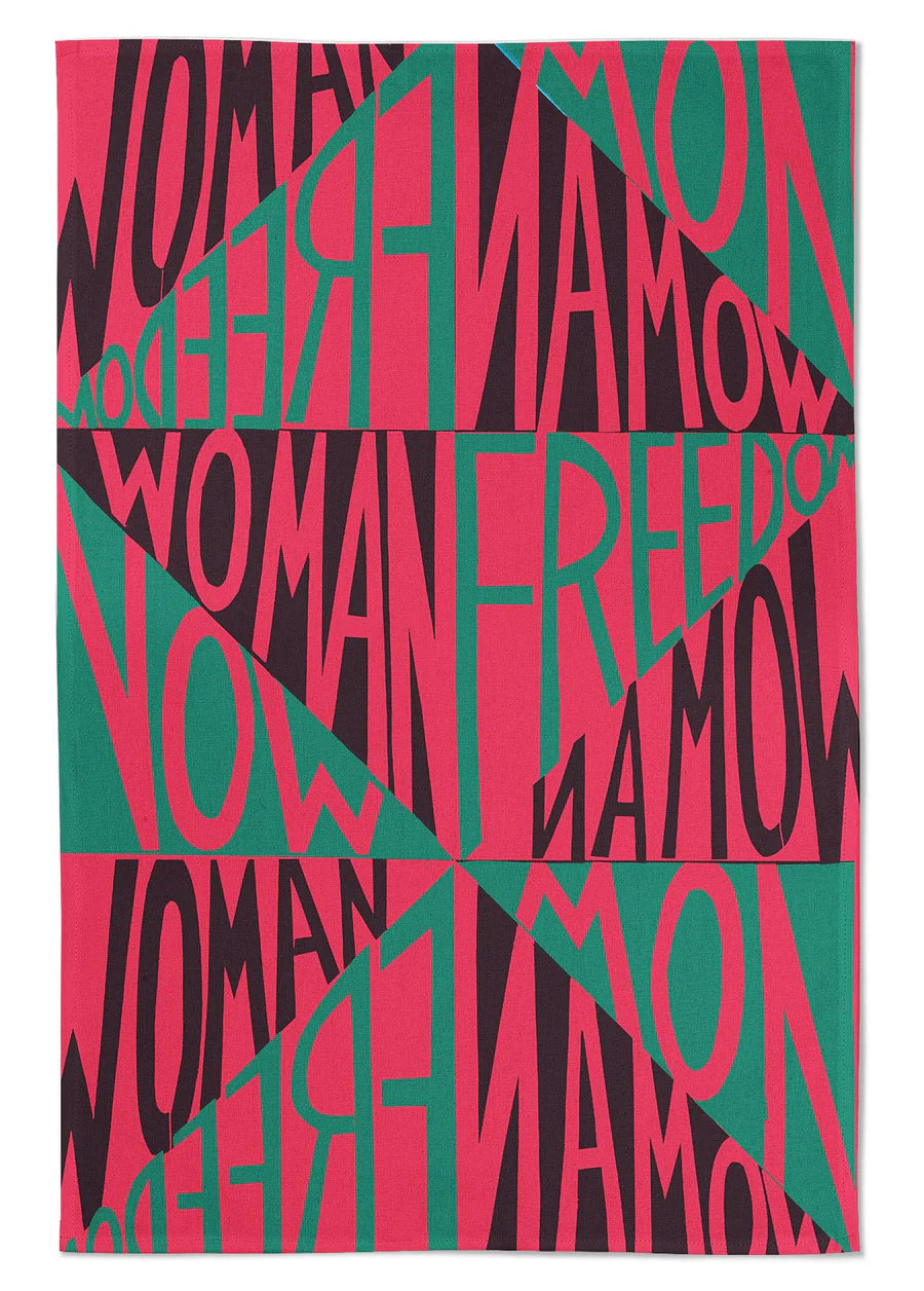 FREEDOM WOMAN NOW TEA TOWEL X FAITH RINGGOLD
