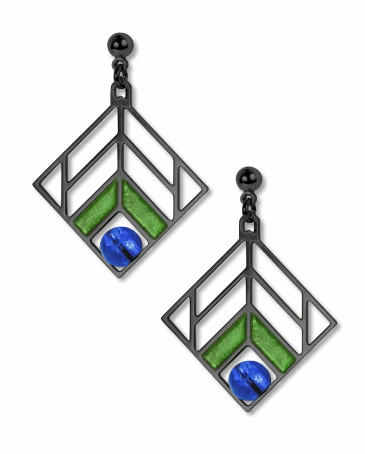 FRANK LLOYD WRIGHT CHEVRON DESIGN EARRINGS