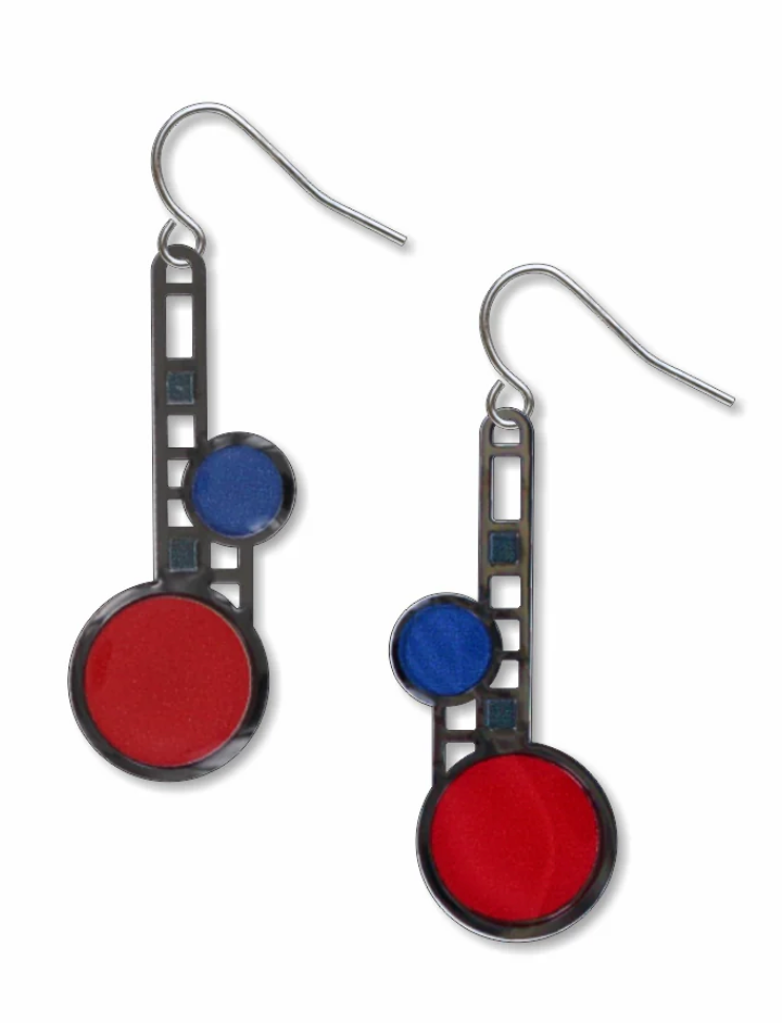 FRANK LLOYD WRIGHT COONLEY PLAYHOUSE WINDOW EARRINGS