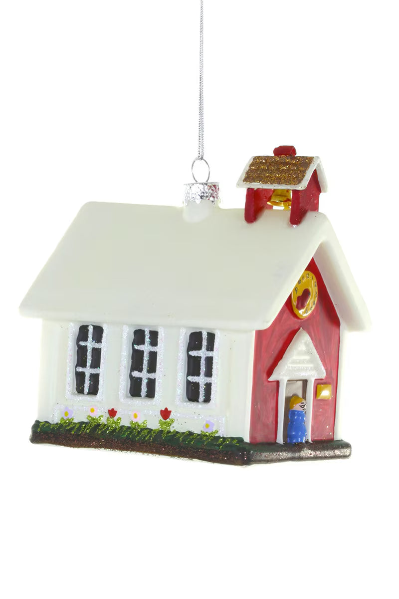 VINTAGE TOY SCHOOLHOUSE ORNAMENT