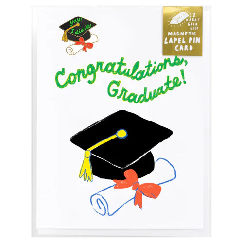 YOU DID IT GRAD RISOGRAPH CARD WITH PIN