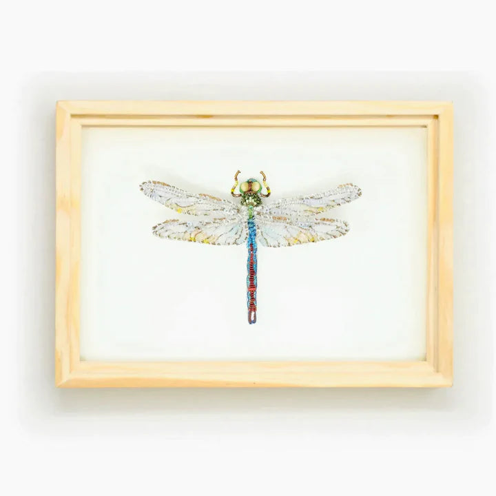 GREEN DARNER DRAGONFLY BEADED ART