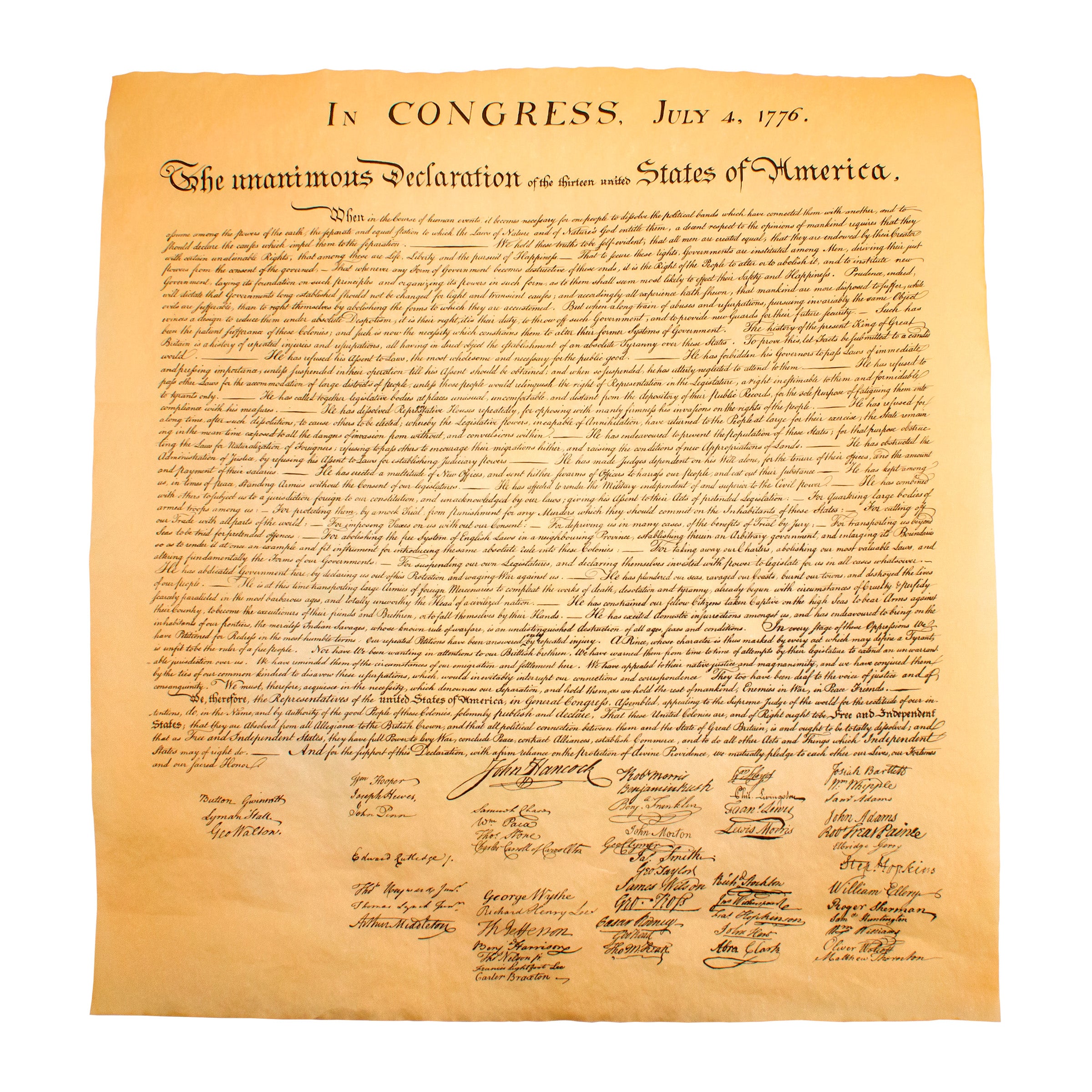 DECLARATION OF INDEPENDENCE DOCUMENT RECREATION