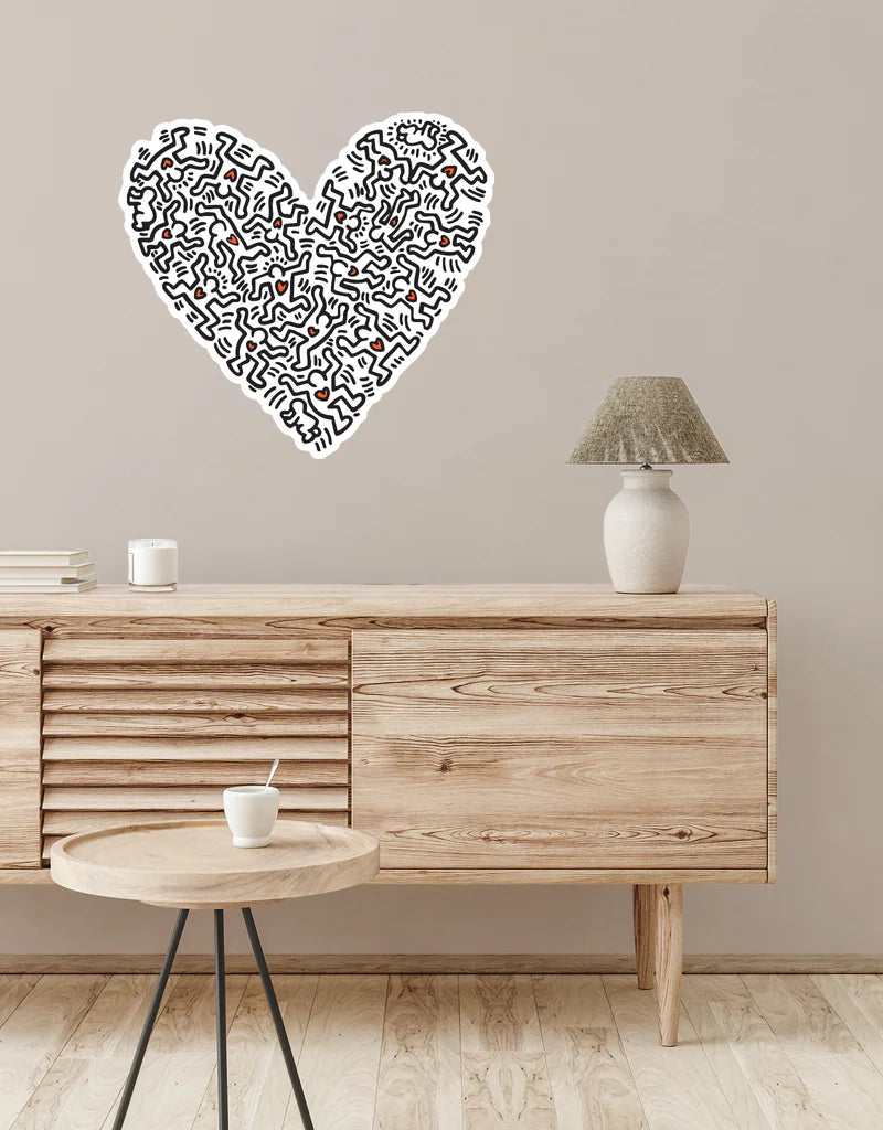 KEITH HARING HEARTS WALL DECAL