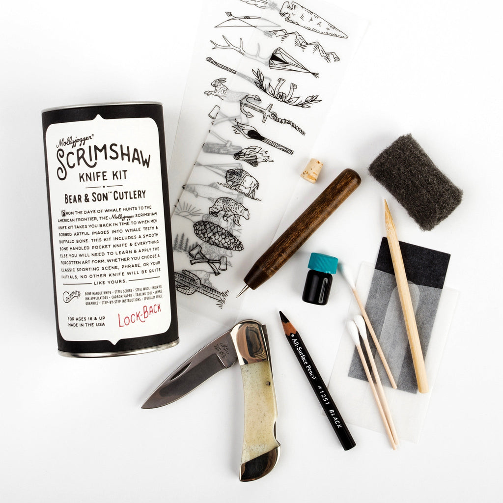 BEAR & SON SCRIMSHAW KIT (LOCKBACK)