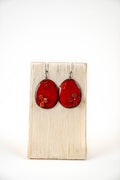 ENAMEL FLOWER ON DISC EARRINGS BY JENNY WALKER
