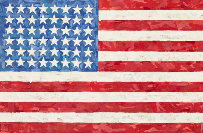 JASPER JOHNS FLAG 1983 POSTCARD