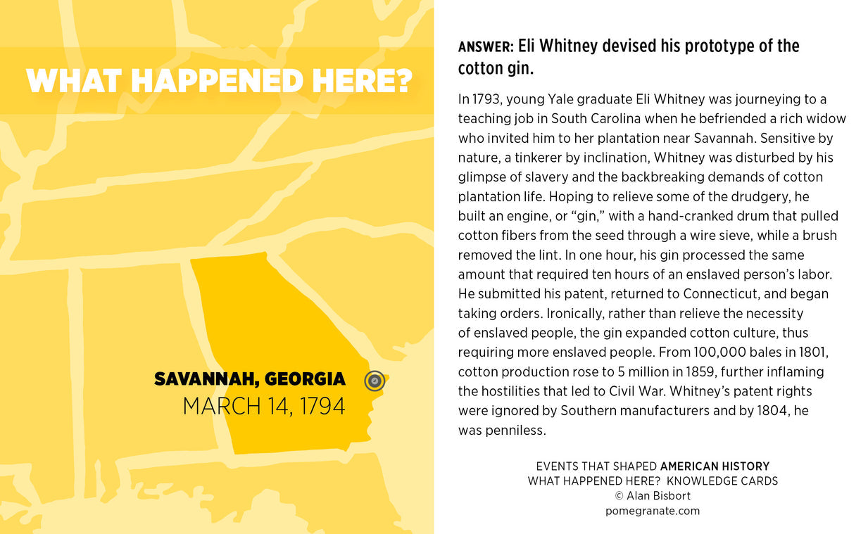 WHAT HAPPENED HERE? EVENTS THAT SHAPED AMERICAN HISTORY KNOWLEDGE CARDS