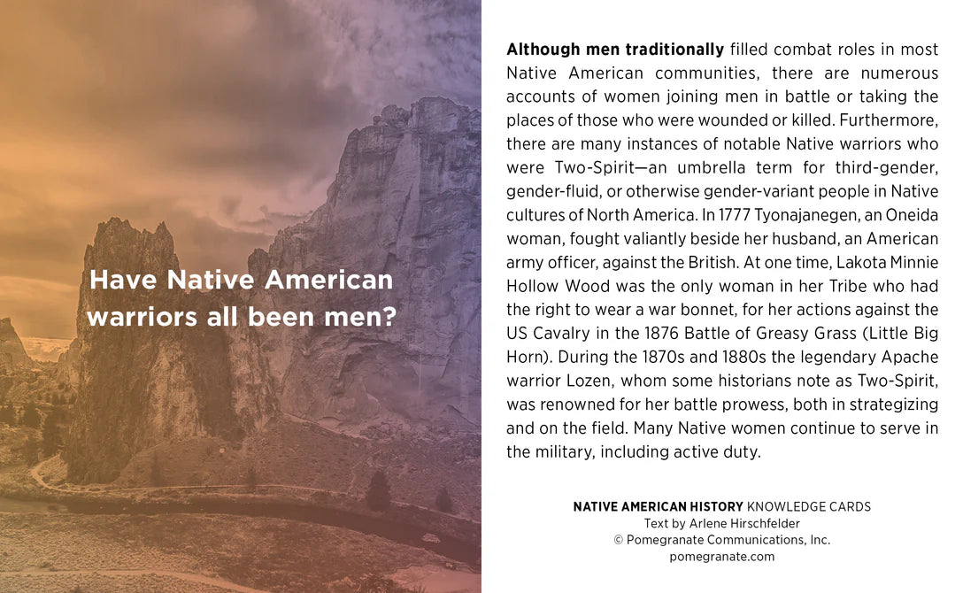 NATIVE AMERICAN HISTORY KNOWLEDGE CARDS