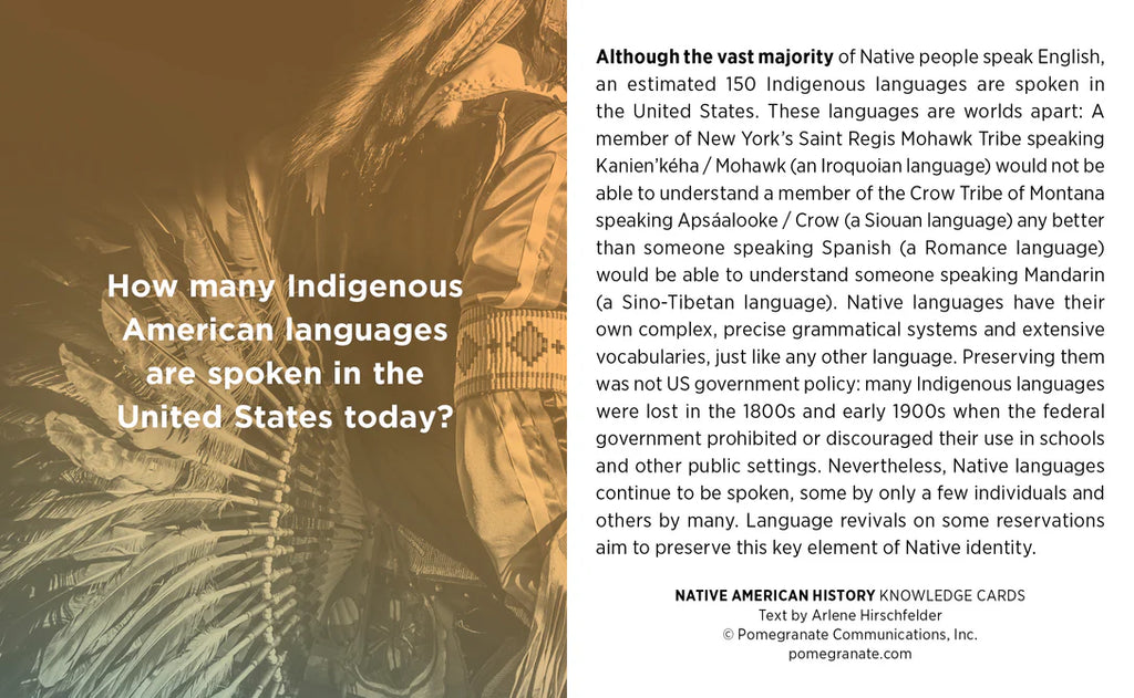 NATIVE AMERICAN HISTORY KNOWLEDGE CARDS