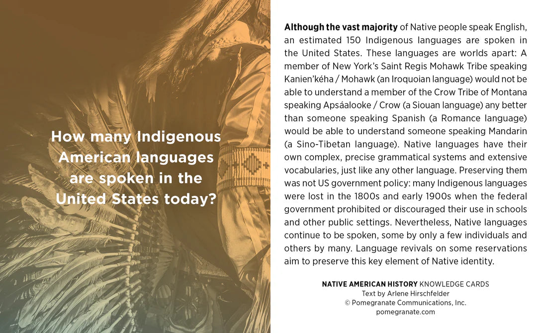 NATIVE AMERICAN HISTORY KNOWLEDGE CARDS