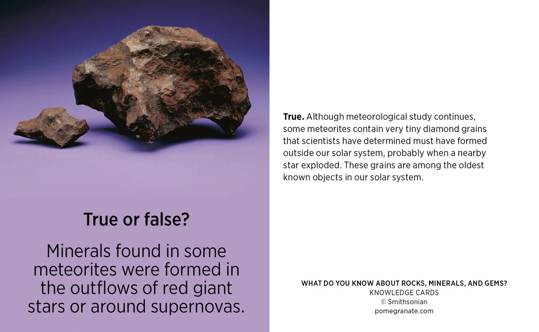 WHAT DO YOU KNOW ABOUT ROCKS, MINERALS, AND GEMS? KNOWLEDGE CARDS