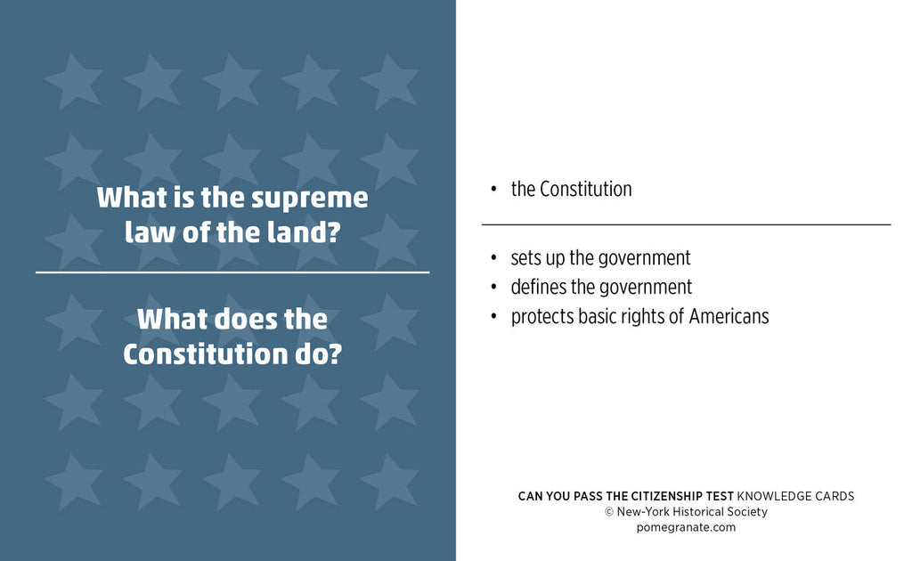 CAN YOU PASS THE CITIZENSHIP TEST? KNOWLEDGE CARDS