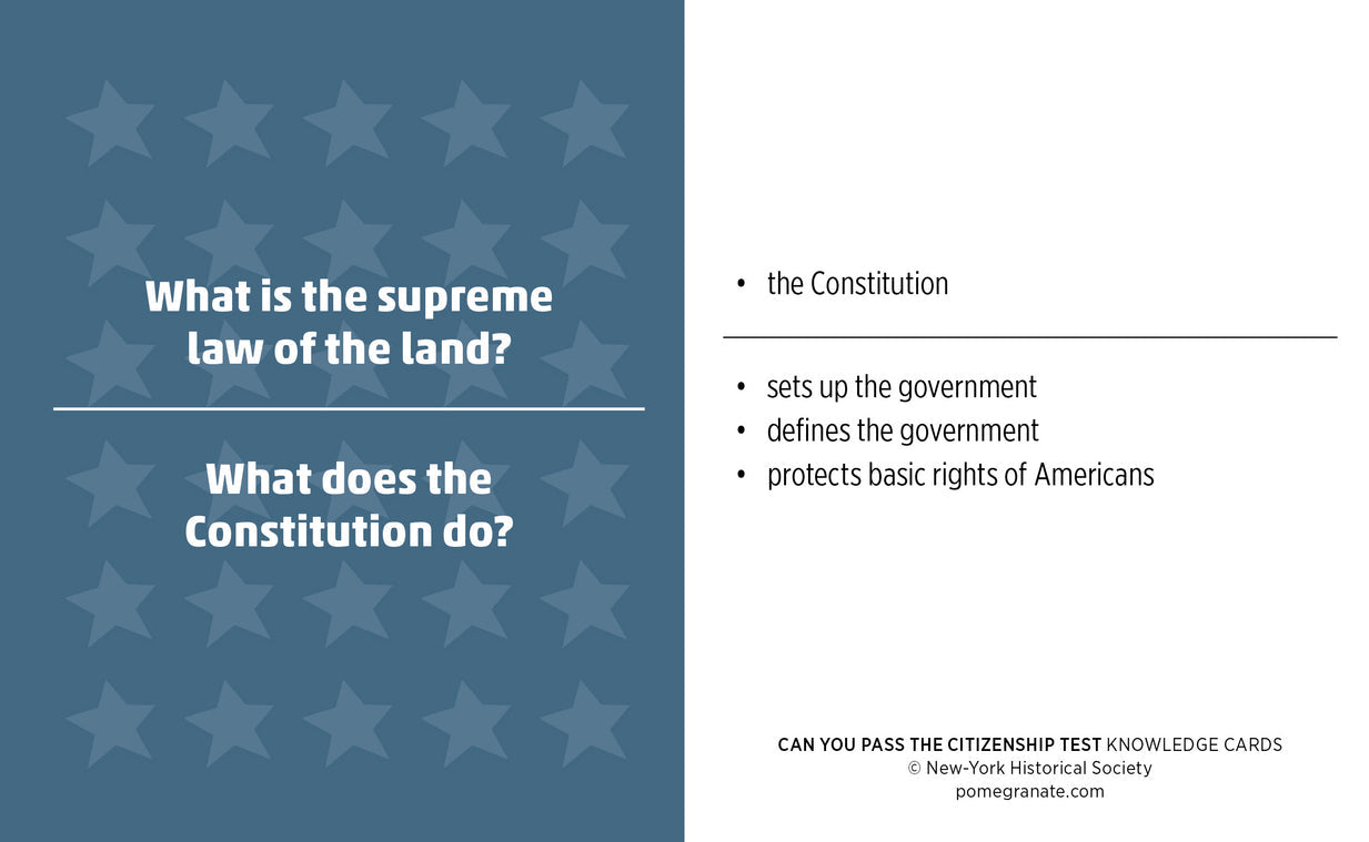CAN YOU PASS THE CITIZENSHIP TEST? KNOWLEDGE CARDS