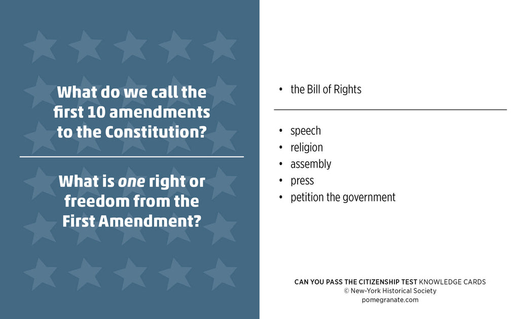 CAN YOU PASS THE CITIZENSHIP TEST? KNOWLEDGE CARDS