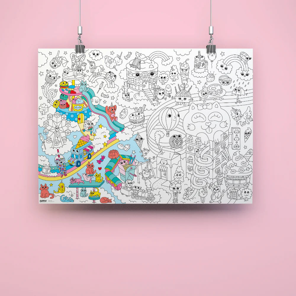 GIANT COLORING POSTER- KAWAII