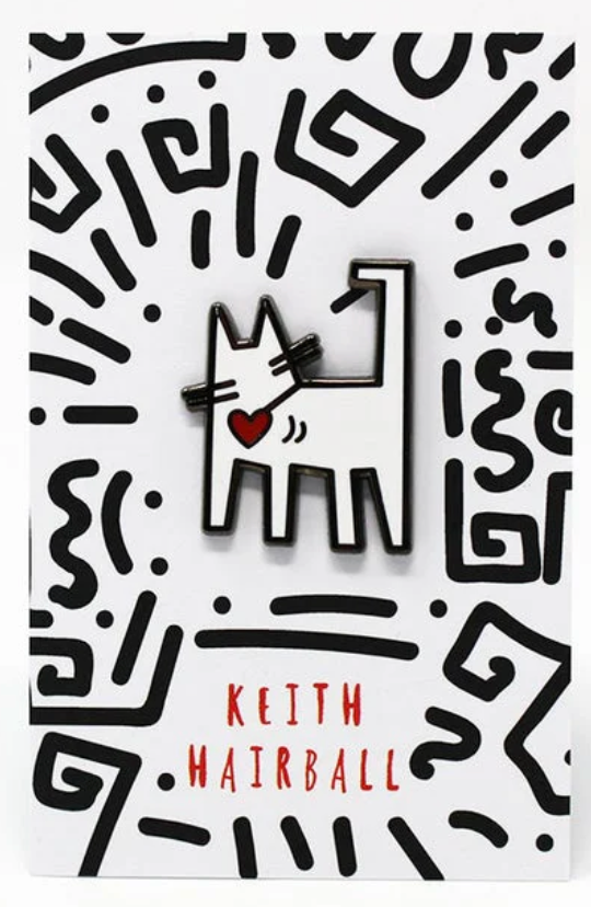 KEITH HAIRBALL CAT ARTIST ENAMEL PIN